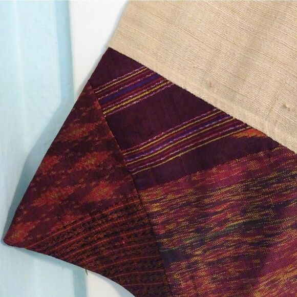 Classic Lanna Thai 100% Raw Silk Button Up Shirt Tunic - Picture 3 of 7